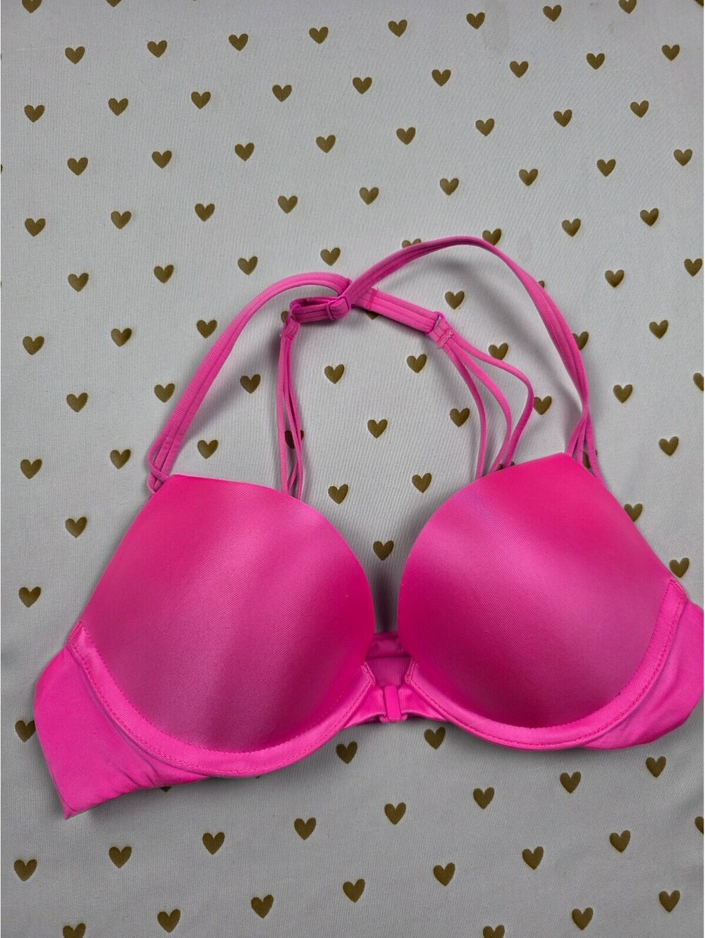 Victorias Secret Strappy BOMBSHELL Front Close Push Up Bra Add 2 Sizes 32A